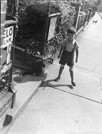 OLD STREET WITH BOY ON FOOTPATH